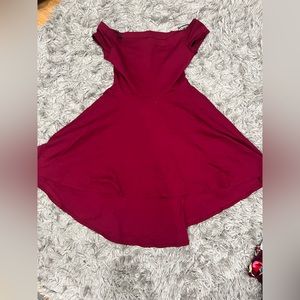 Maroon High Low Dress